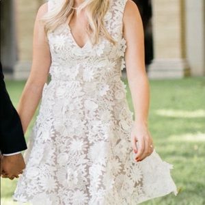 BHLDN white appliqué mini dress. Only worn once and perfect condition. Size 8